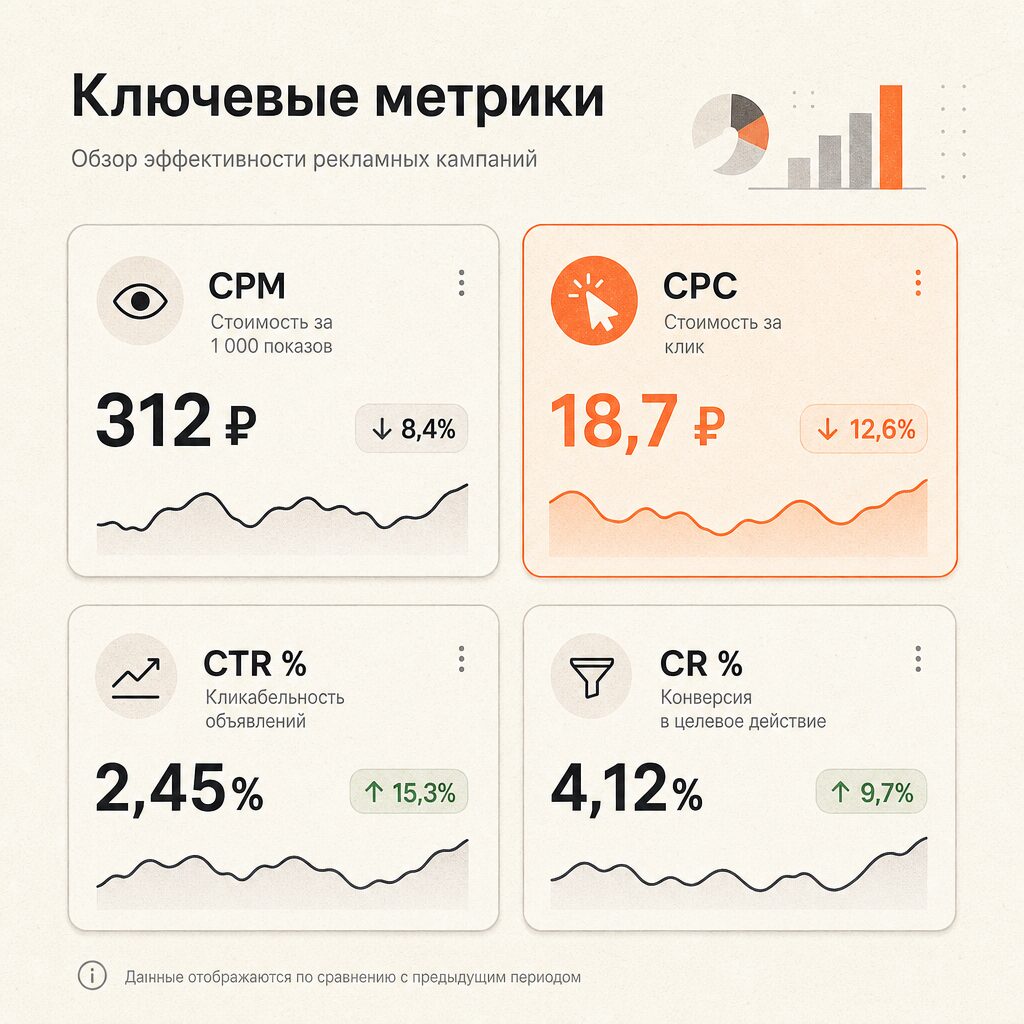 Метрики эффективности рекламы в VK — CPM, CPC, CTR, CR
