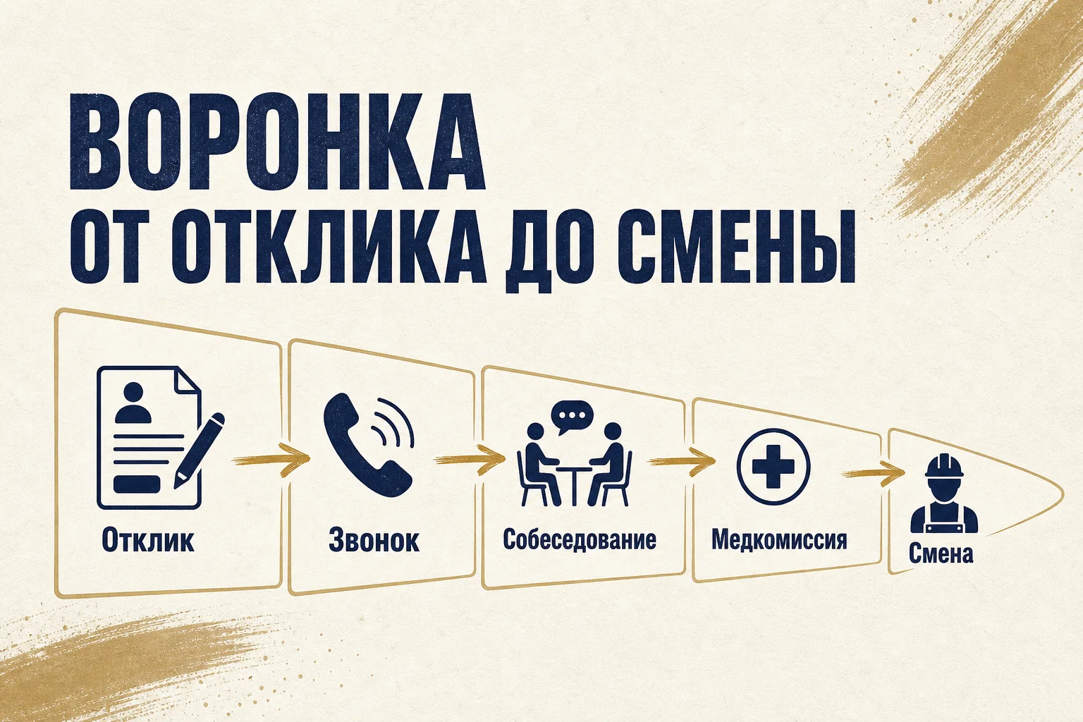 воронка найма от отклика до выхода на смену HR-маркетинг ВКонтакте