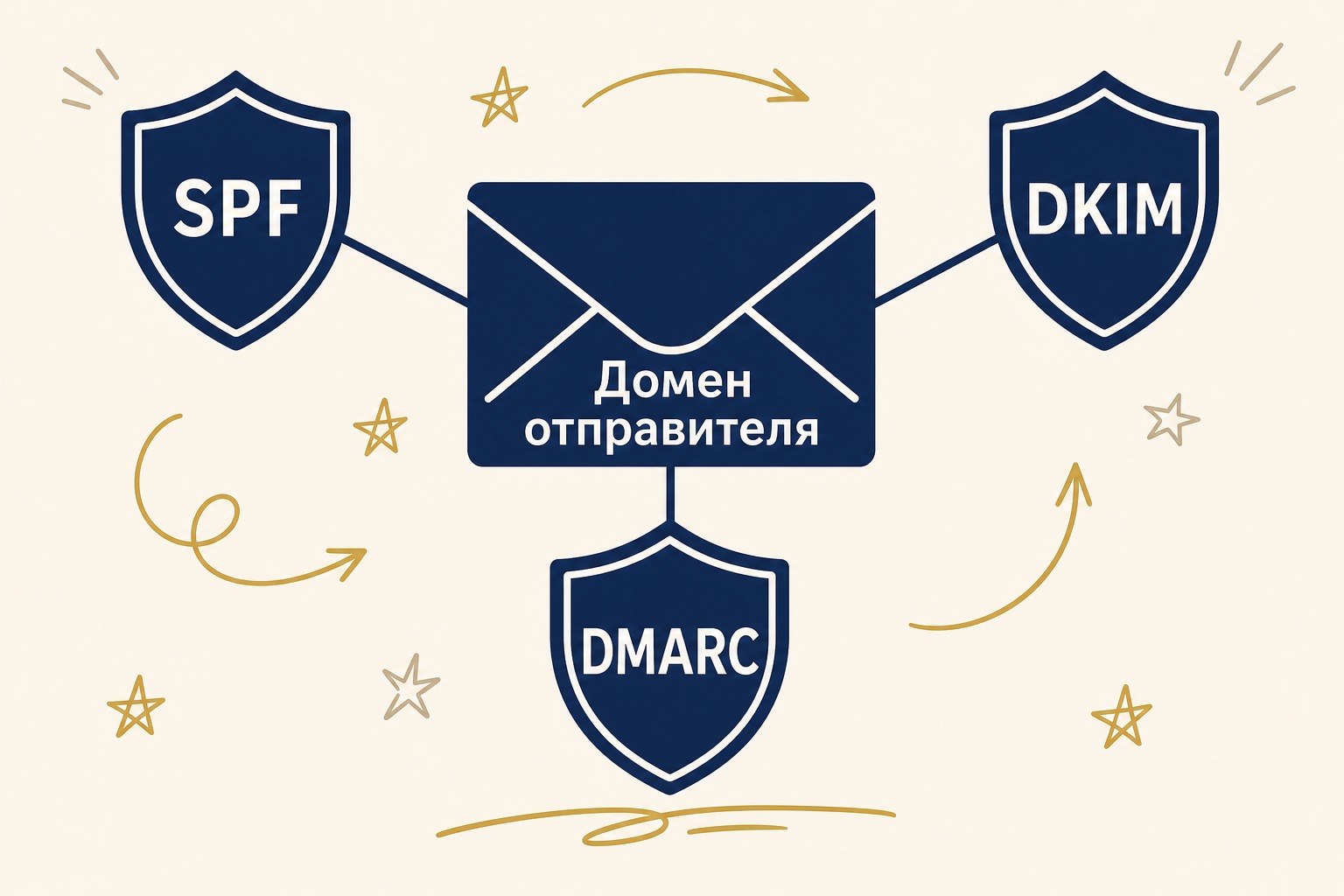 2. Как настроить SPF, DKIM и DMARC для email-рассылки — схема
