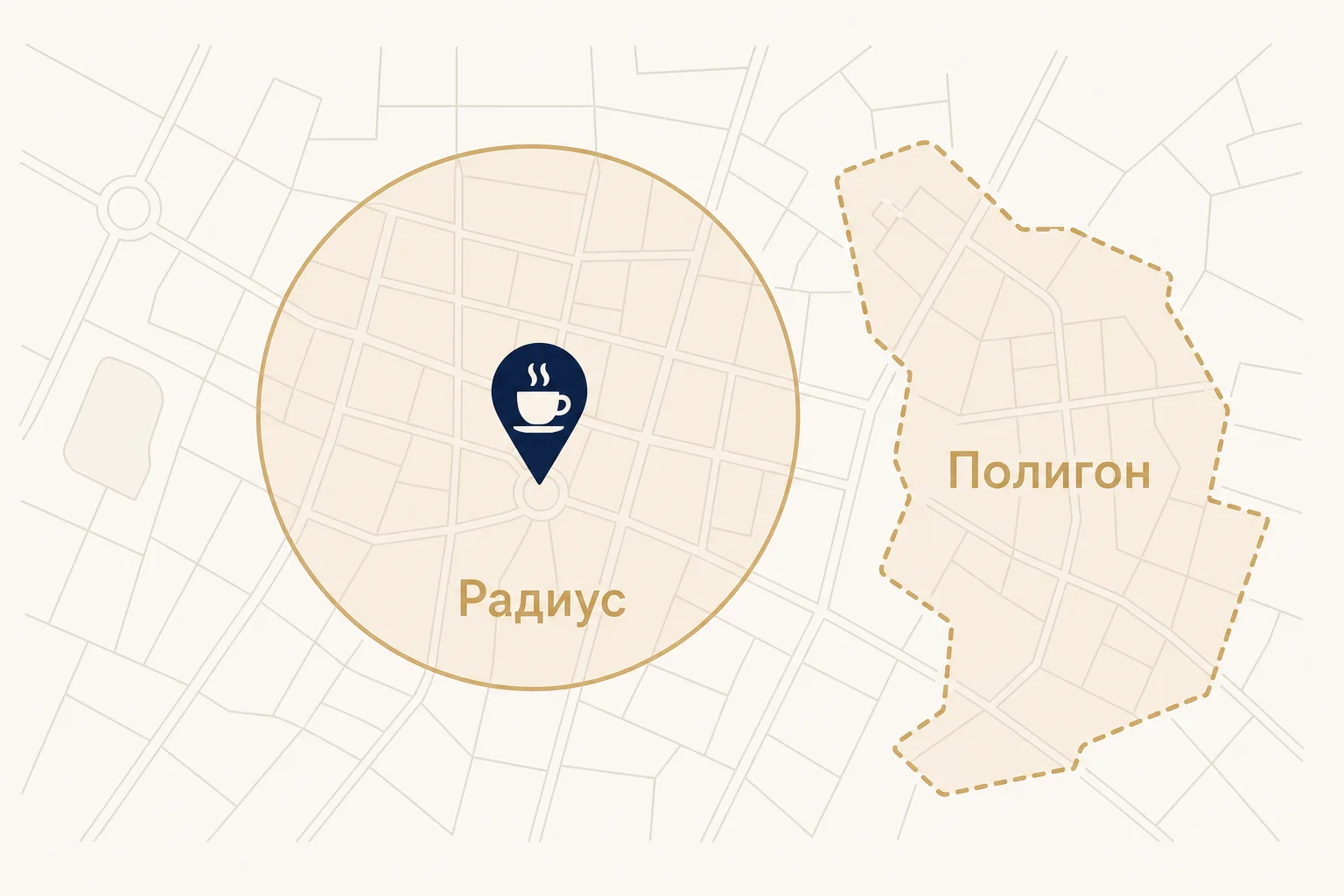Геореклама в Яндекс.Директе для кафе — радиус и полигон
