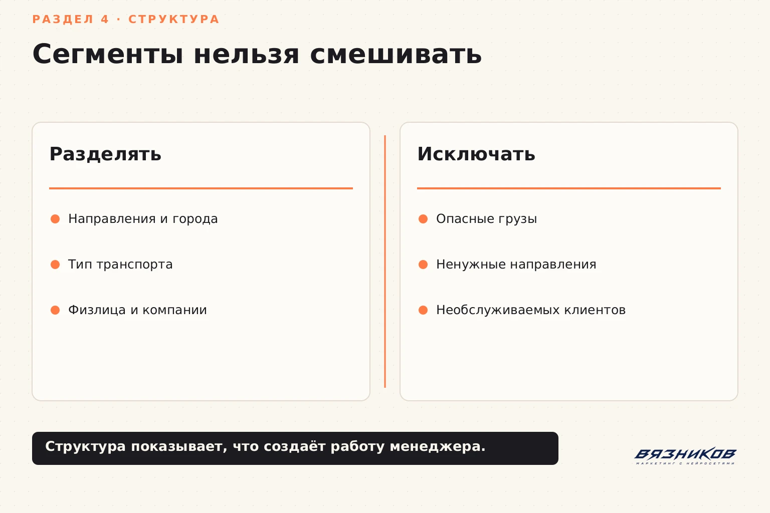 Реклама грузоперевозок: сегменты рекламной структуры кампаний