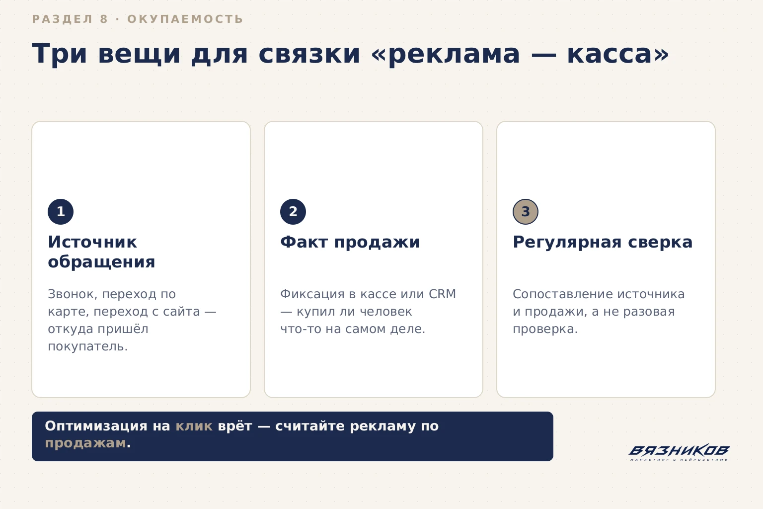 Как связать рекламу магазина с продажами в кассе
