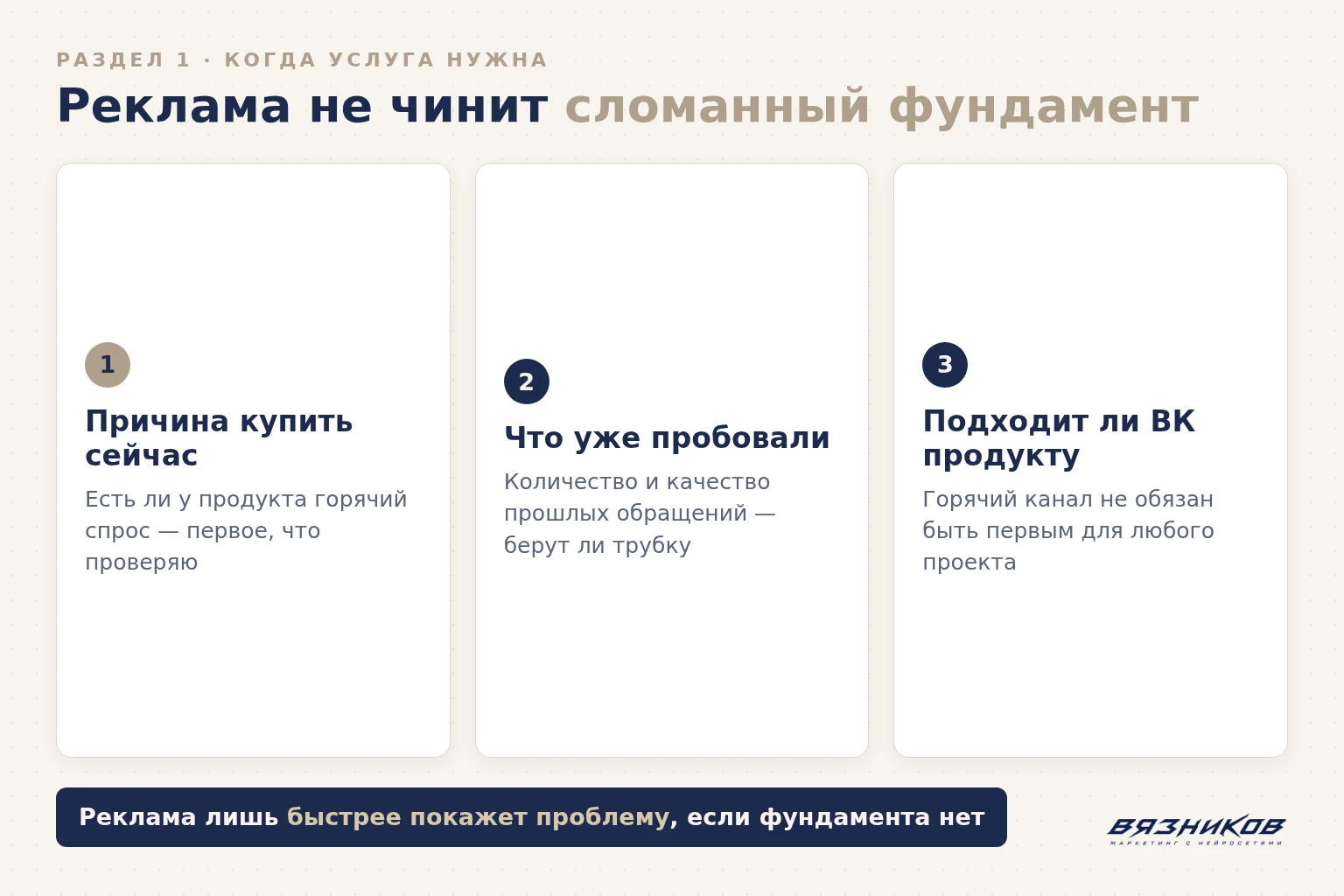 Когда бизнесу нужна настройка таргета ВК у специалиста
