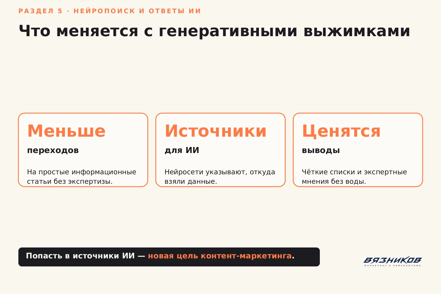 Что меняется с нейропоиском и генеративными ответами ИИ