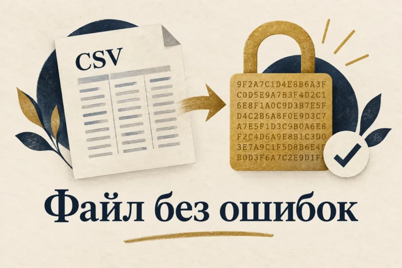 Файл для Яндекс.Аудиторий: CSV и SHA-256